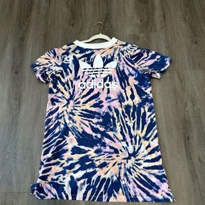 Adidas T shirt dress tye dye